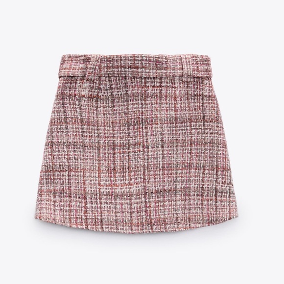 Zara belted textured mini skirt size xs - Picture 2 of 6